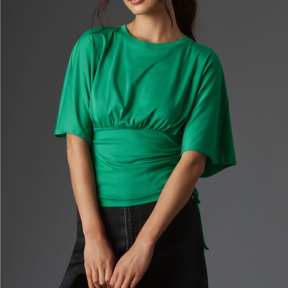 Maeve Short Sleeve Side-Tie Top